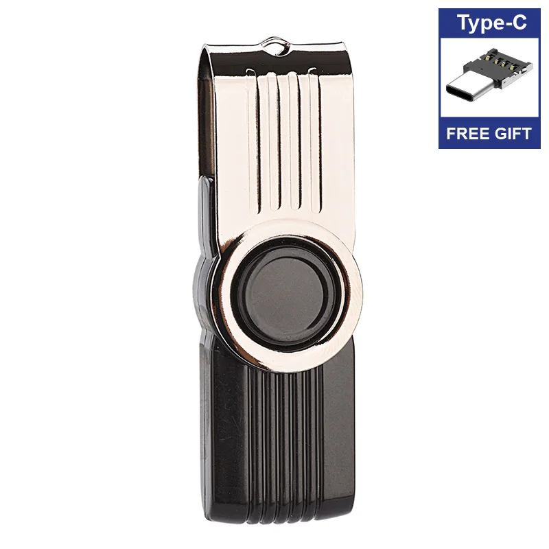 Подарочный высокоскоростной адаптер type-C USB флеш-накопитель 256 ГБ 128 Гб 64 ГБ 32 ГБ Флешка USB 2,0 карта памяти флеш-накопитель - Цвет: Black-Type-C