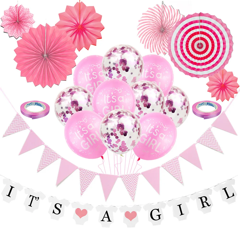 Новый его воздушный шарик для девочек шар мальчика Мальчик Девочка Душ баннеры