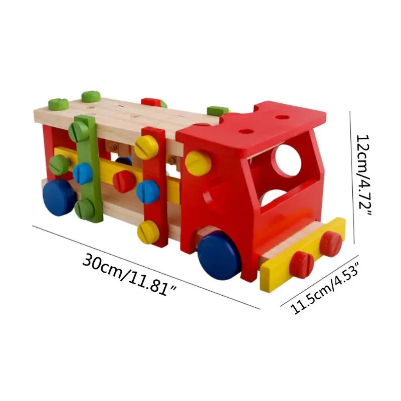 

Children Puzzle Early Education Wooden Toy Color Disassembly Screw Car Boys Girls Gifts