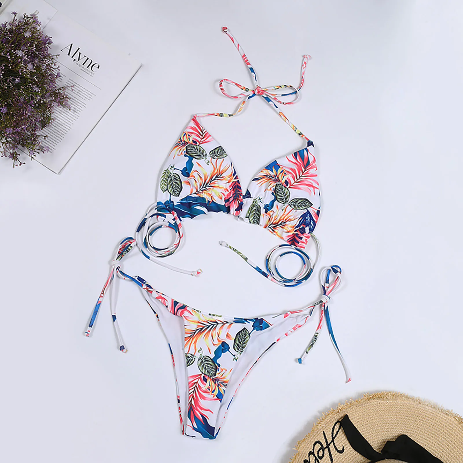 

Ruffles Bikini 2021 Women Sexy Vintage Swimsuit Brazilian Thong Bikini Set Female Retro Swimwear Push Up Bathing Suit Biquini