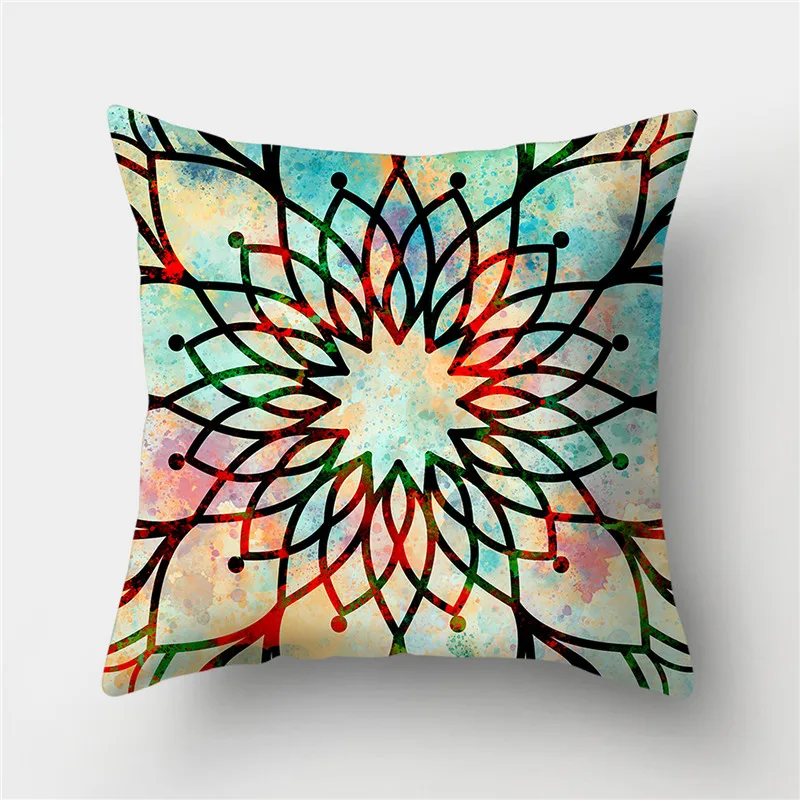 

Mandala Cushion Cover Polyester Pillow Covers 45*45 Square Decorative Sofa Cushions Throw Pillows Pillowcases Home Decor