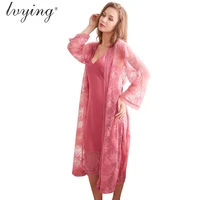 women pajamas sexy lingerie set robe sets sleepwear sleep tops bathrobe female pajamas night dress lace nightwear nightgown