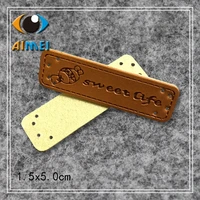 candy logo hand made leather tags for sweet gift handmade leather labels for love gifts label for leather craft accessories