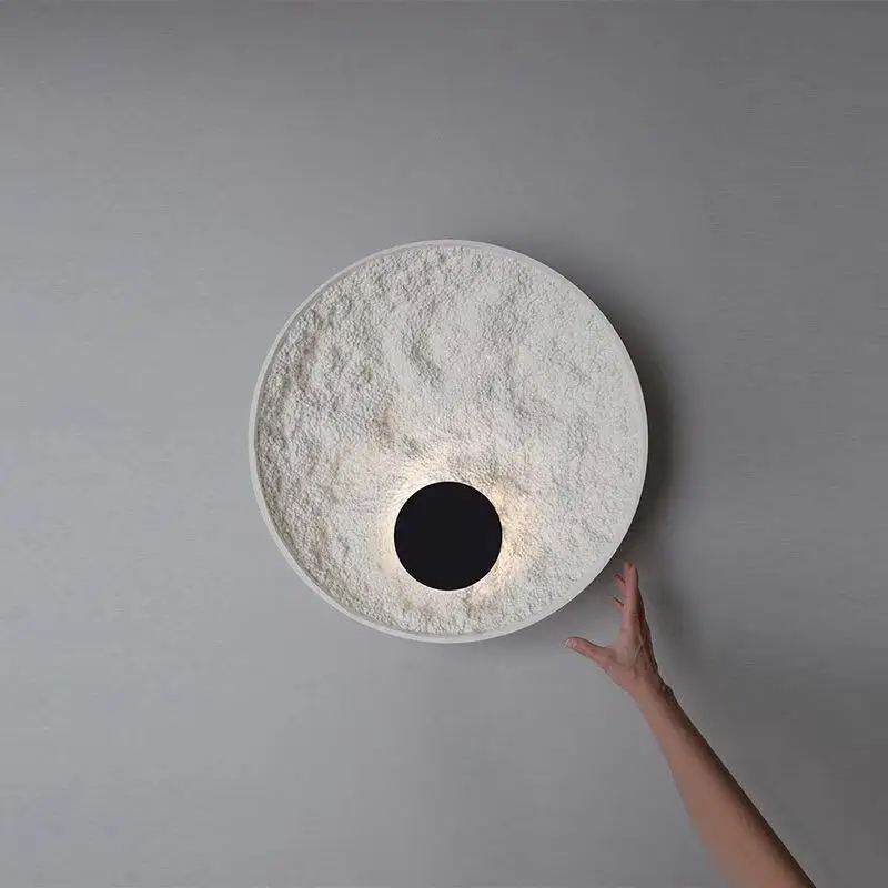 

Nordic Moon White Black Led Wall Lamp Mounted Bedside Resin Iron Led Wall Light Sconce Modern Corridor Balcony Art Bedroom Light