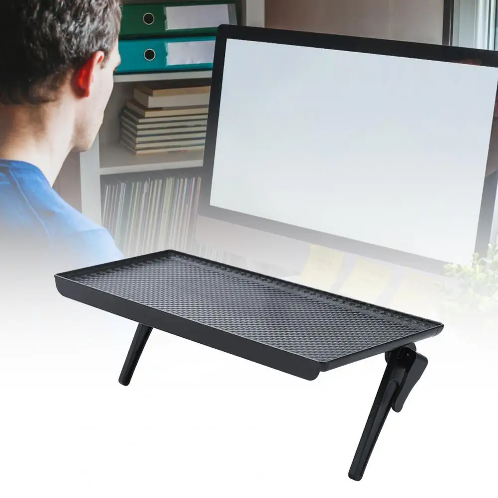 

Storage Rack Adjustable Strong Bearing Capacity Concave-convex Design TV Screen Storage Bracket for Desktop
