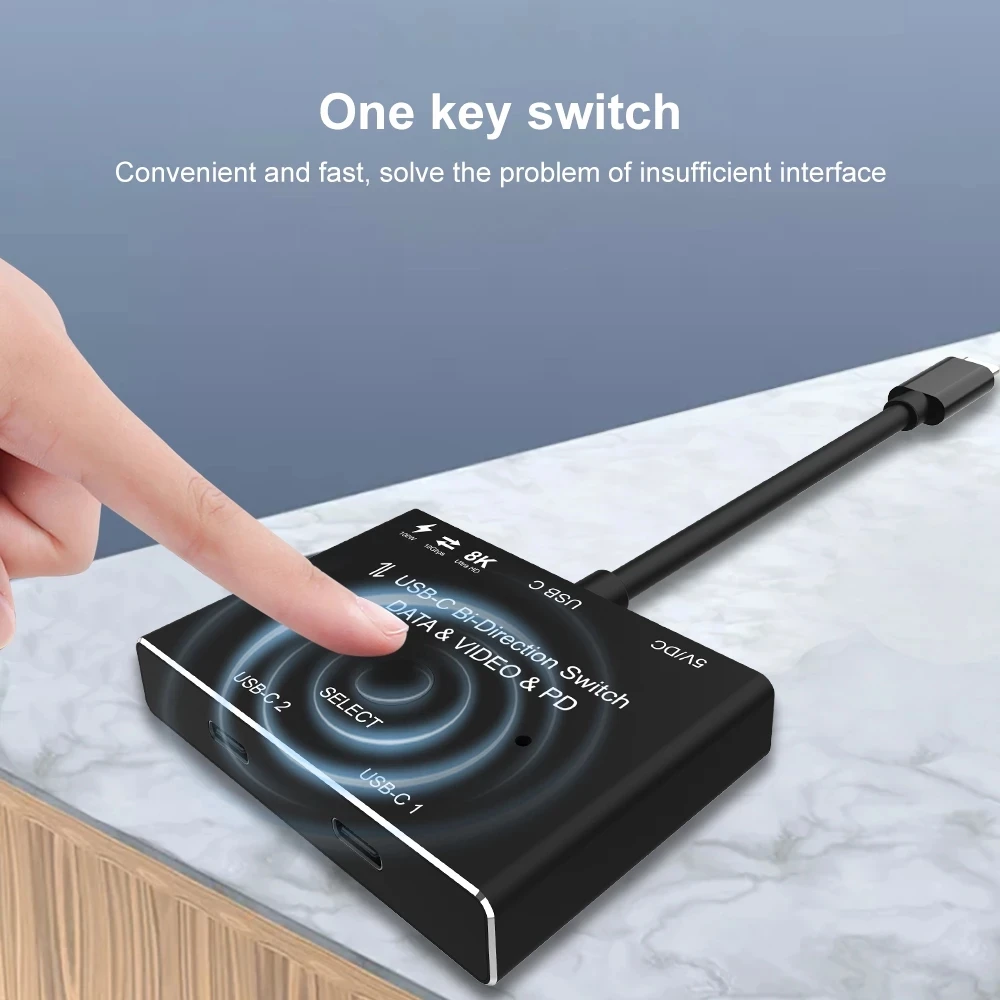 USB Type-C двухсторонний Переключатель 1x 2/2x1 разделитель 3 1 Gen 2 кабель 8K @ 30 Гц 4K 120
