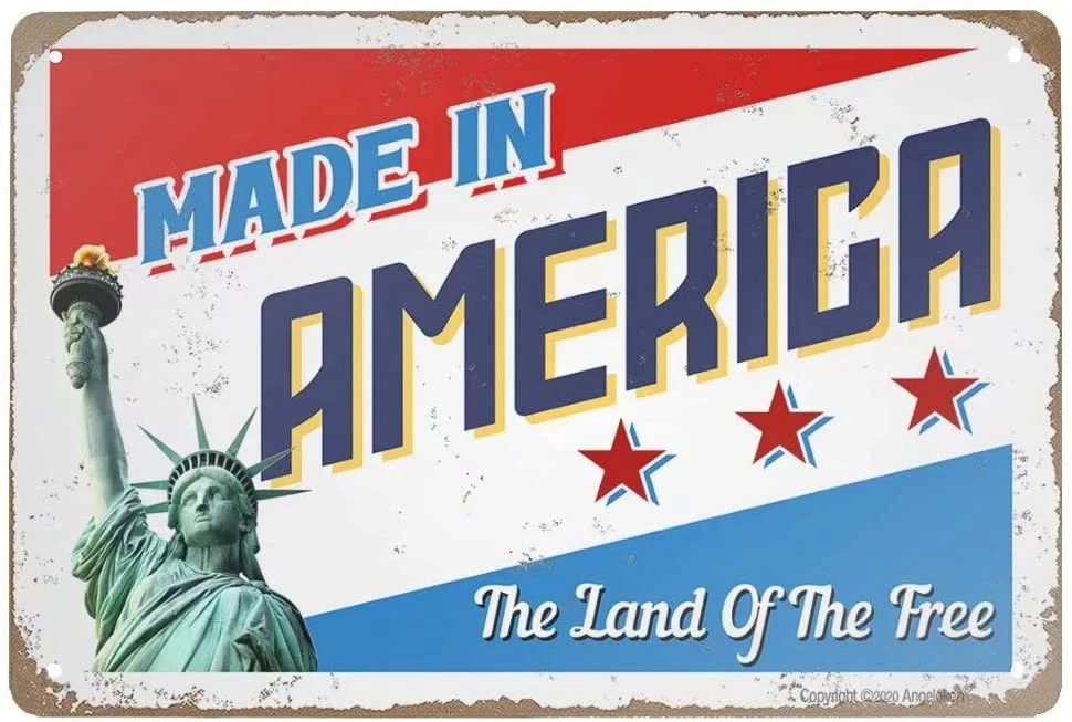 Angeloken Ретро металлический знак Винтаж сделано в Америке неоновая вывеска для