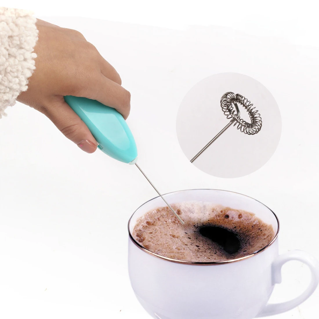

Kitchen Gadget Electric Handle Milk Drink Coffee Whisk Electric Whisk Bubbler Mini Blender Practical Kitchen Cooking Tools