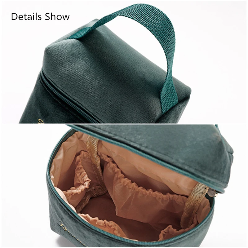 DOOZEEPA Velvet Lipstick Bag Vintage Soft Women Cosmetic Bulk Girl Makeup Organizer Portable Beautician Travel Beauty Case | Багаж и сумки