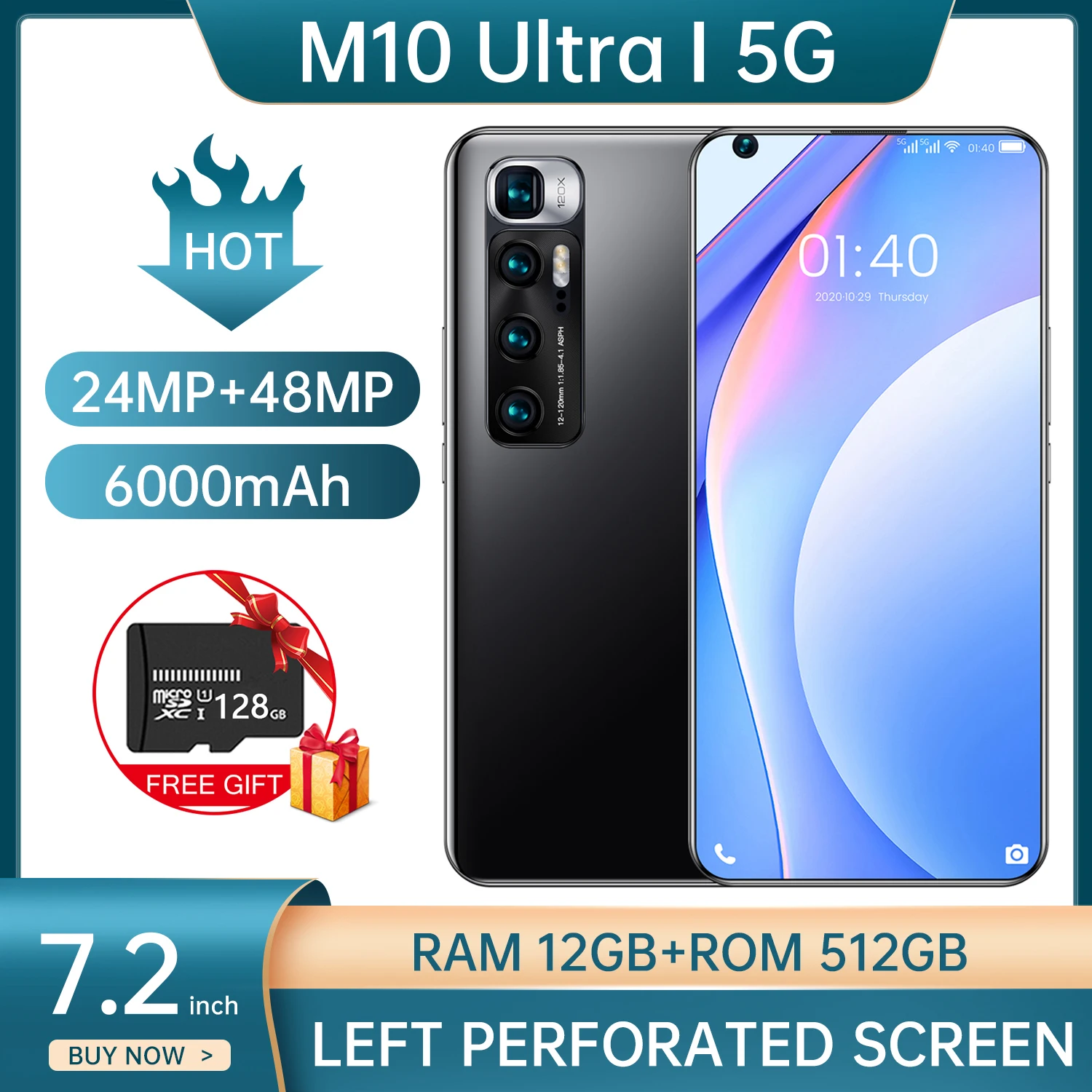 

M10 Ultra, 7,2 , 12 + 512 , Android 10, Snapdragon 888, 6000 , 24 , 48