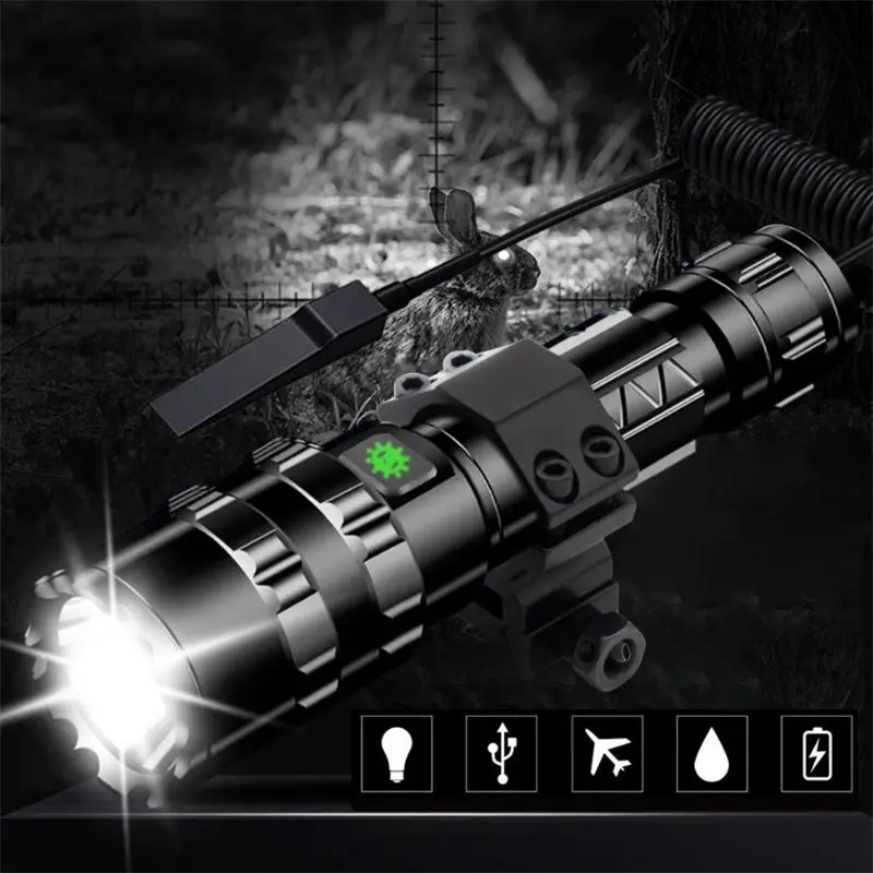 

XANES 1102 L2 1600Lumens 5Modes USB Rechargeable Brightness Long-rang LED Waterproof Flashlight Pressure Switch 18650 Led Torch