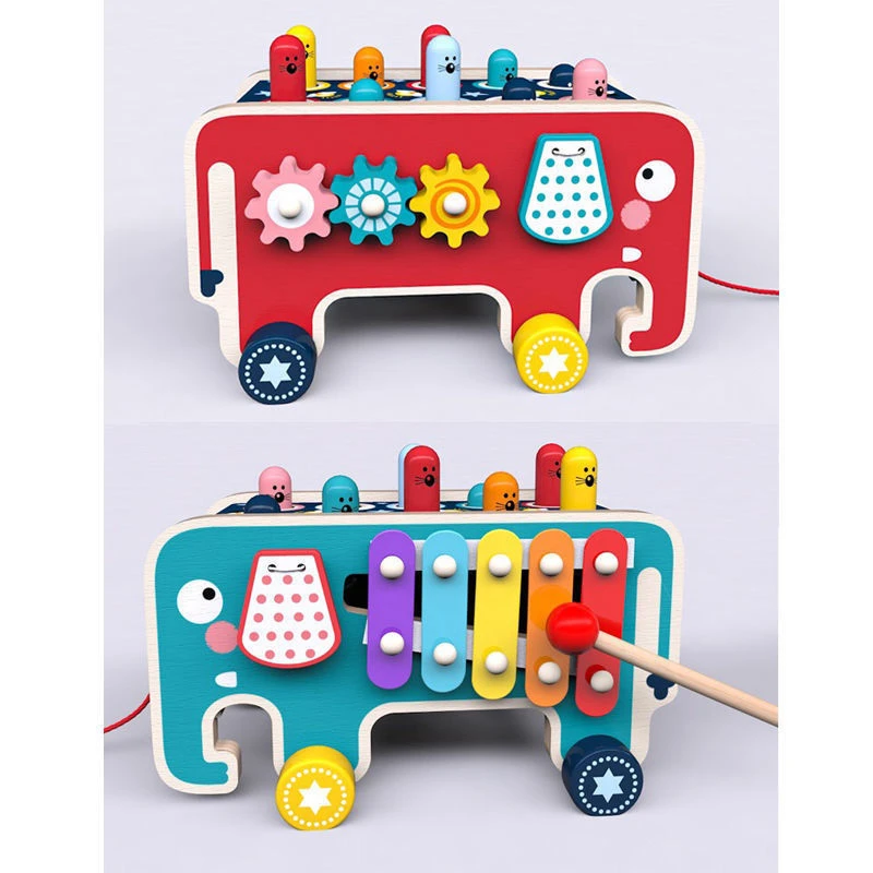 Красочная деревянная игрушка-крот, Ранняя развивающая игрушка, детский музыкальный автобус, игрушка для маленьких девочек и мальчиков, руч... от AliExpress RU&CIS NEW