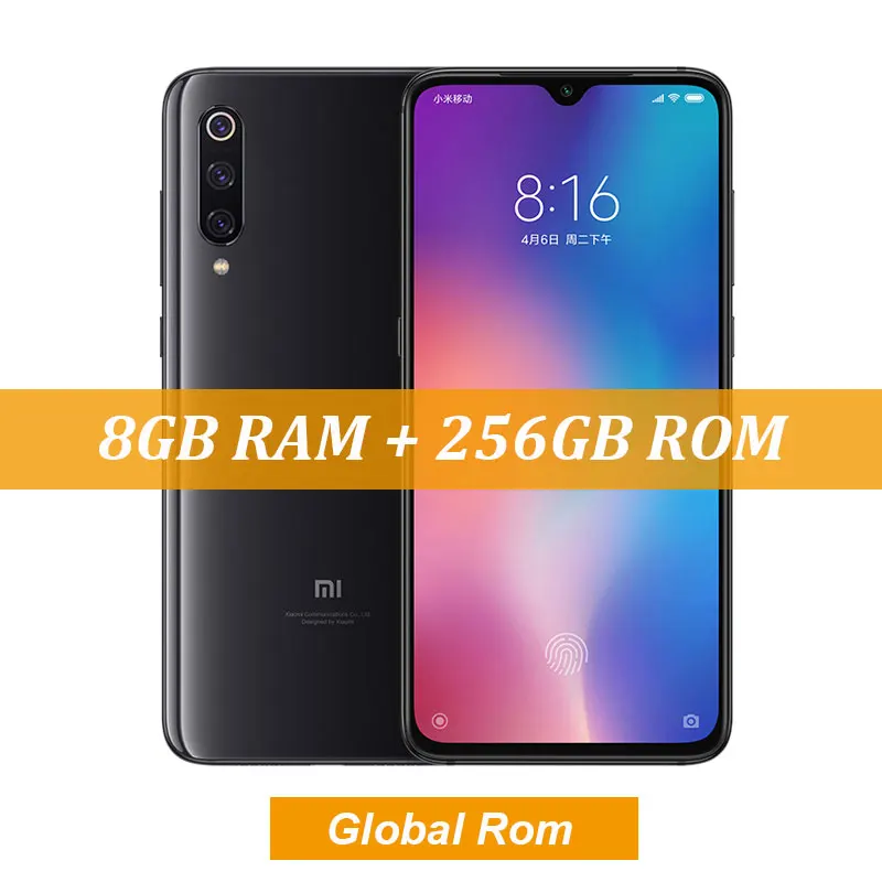 Глобальный Встроенная память Сяо mi 9 mi 9 8 GB 128 GB Snapdragon 855 Octa Core 6,3" 1080 P AMOLED смартфон 48MP тройной камеры мобильного телефона - Цвет: 8G 256G Gray