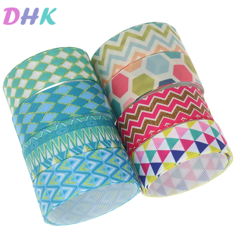 DHK 5 ярдов в клетку шеврон печатная корсажная лента ленточный аксессуар Hairbow