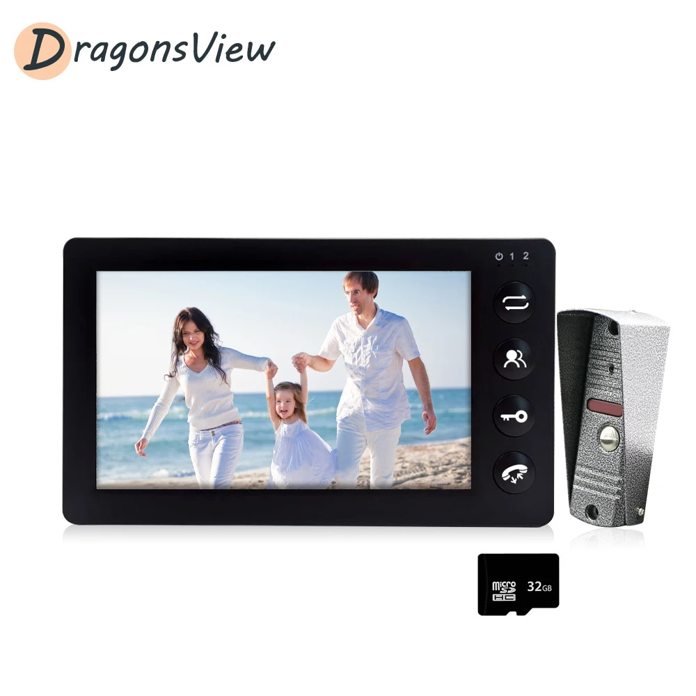 Видеодомофон DragonsView устройство связи с дверным звонком 7 дюймов обнаружением