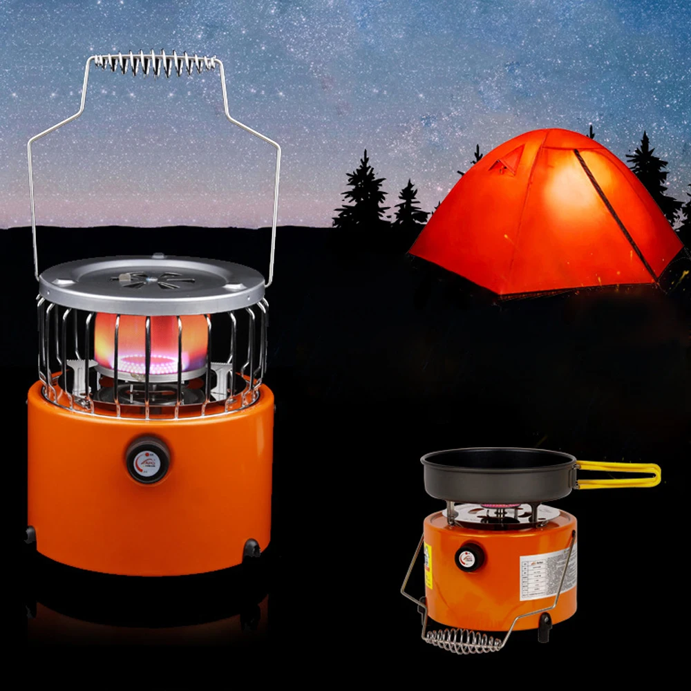 

2 In 1 2000W Portable Heater Camping Stove Heating Cooker For Cooking Backpacking Ice Fishing Camping Hiking