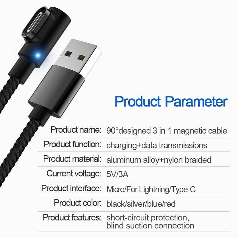 Магнитный кабель VOXLINK Micro usb Type C адаптер для быстрой зарядки телефона магнитное