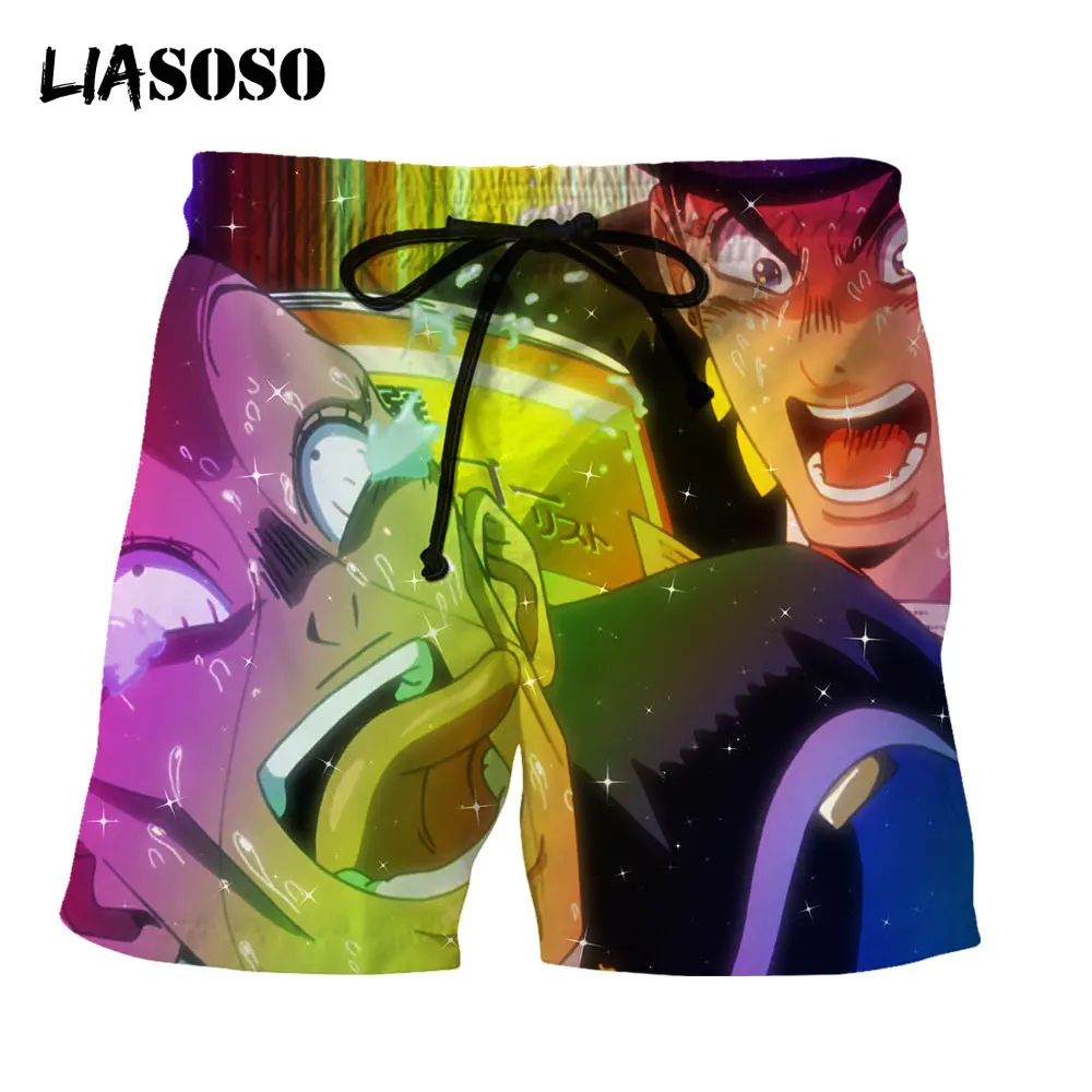 

LIASOSO 3D Print Women Man Anime JoJo's Bizarre Adventure Casual Shorts Boardshorts Beach Trousers Boxer Shorts/trunks Large