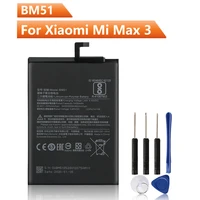 xiao mi original replacement phone battery bm51 for xiaomi max3 max 3 bm51 authentic rechargeable battery 5500mah