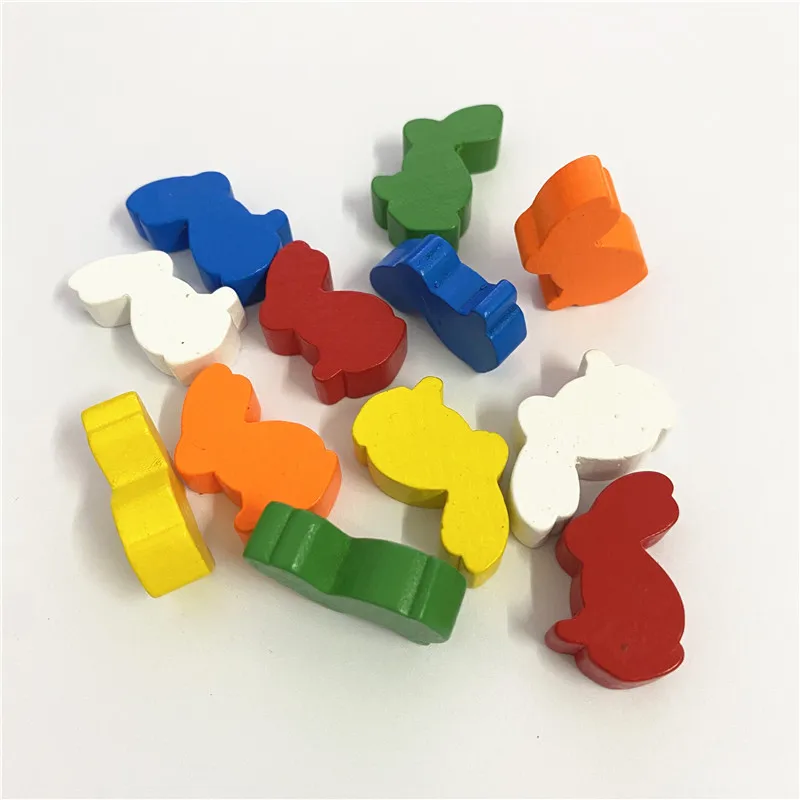 12 шт./компл. деревянные шахматные фигурки кролика аксессуары для доски