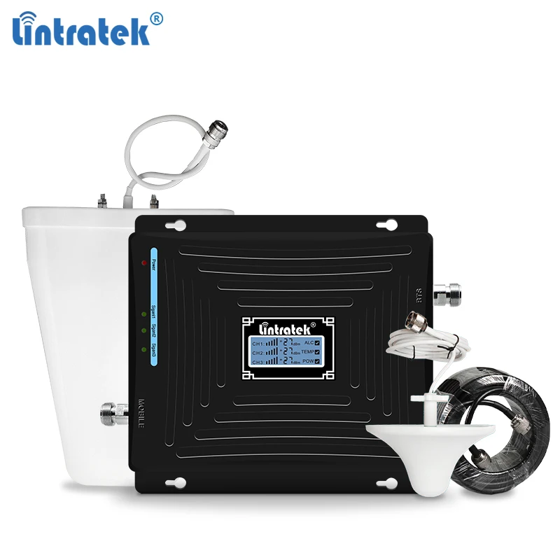 Lintratek трехполосный повторитель 850 МГц CDMA 1800 2100 2G 3G 4G GSM UMTS LTE усилитель мобильного