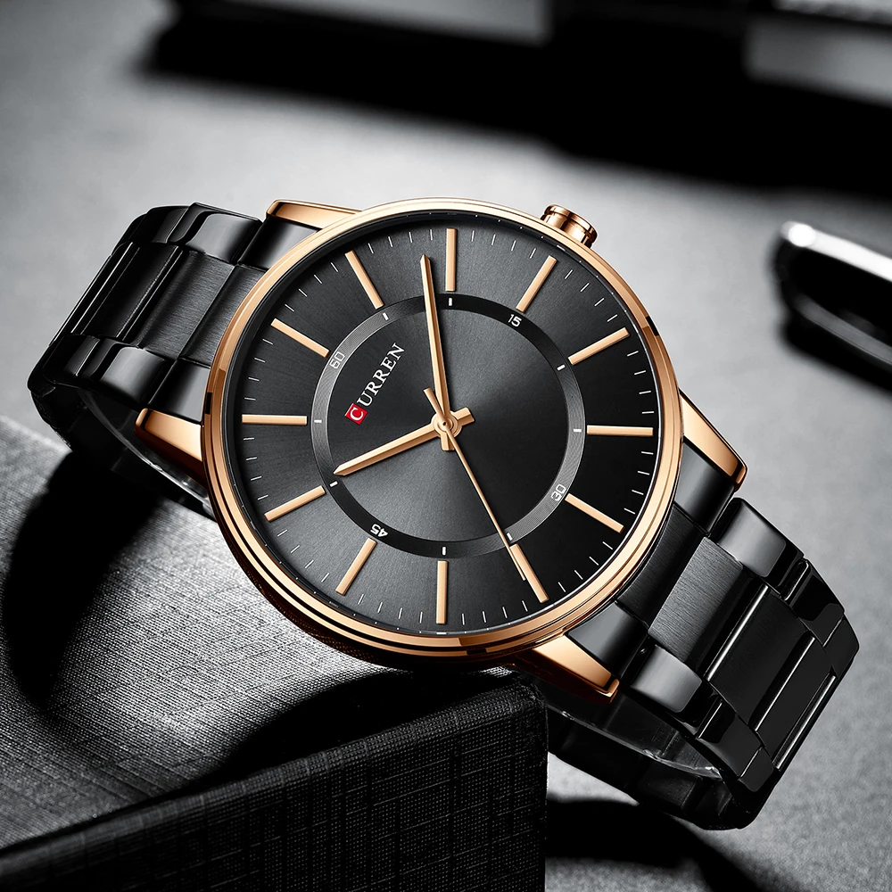 Часы наручные CURREN Мужские кварцевые люксовые брендовые модные повседневные