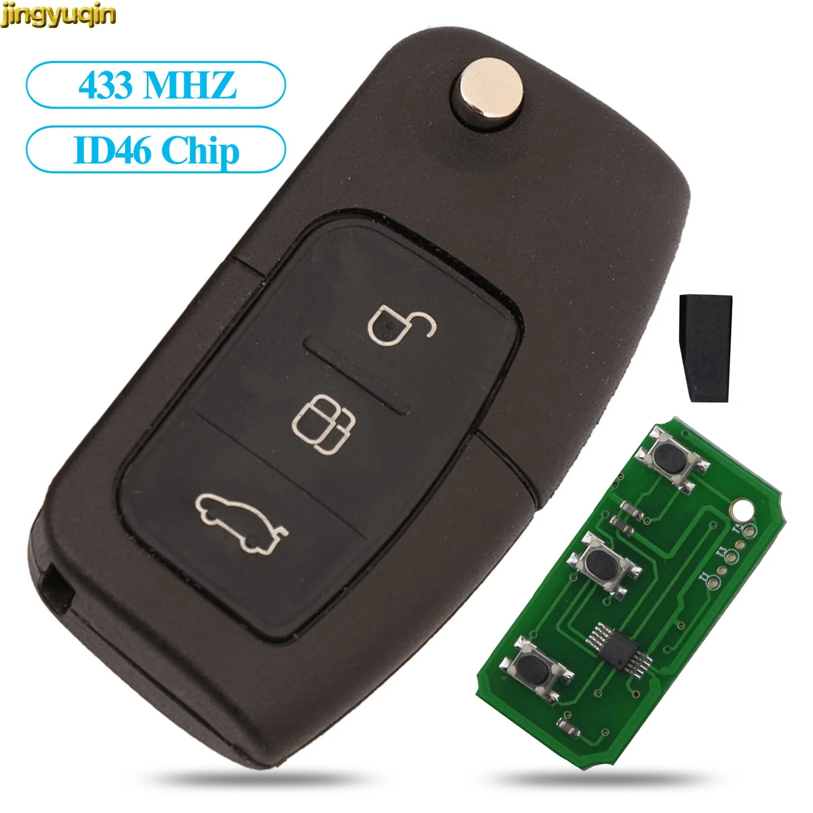 433 МГц RF пульт Управление корпус для автомобильного ключа 4D63 40/80bit Ford Focus 2 3 Mondeo Fiesta