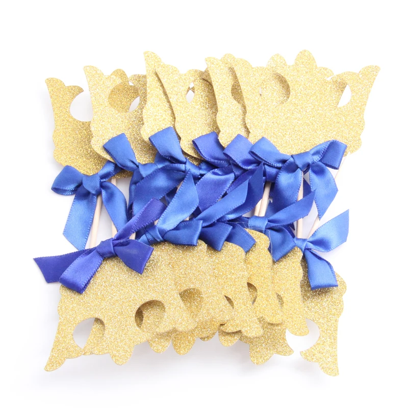 10 шт./лот корона принцессы Золотой блестящий торт Топпер 1-й День рождения