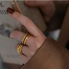 Новинка 2020, винтажное модное Двухслойное кольцо с круассанами и витой цепью, женское модное праздвечерние чное Золотое кольцо Kunckle