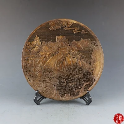 

Exquisite snowflake jade Great Wall decorative plate