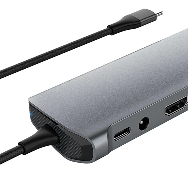 

USB Hub 13 in 1 Multi-Port Type C USB 3.0 RJ45 HDMI VGA PD Charging Adapter Split Screen for Macb-ook PC