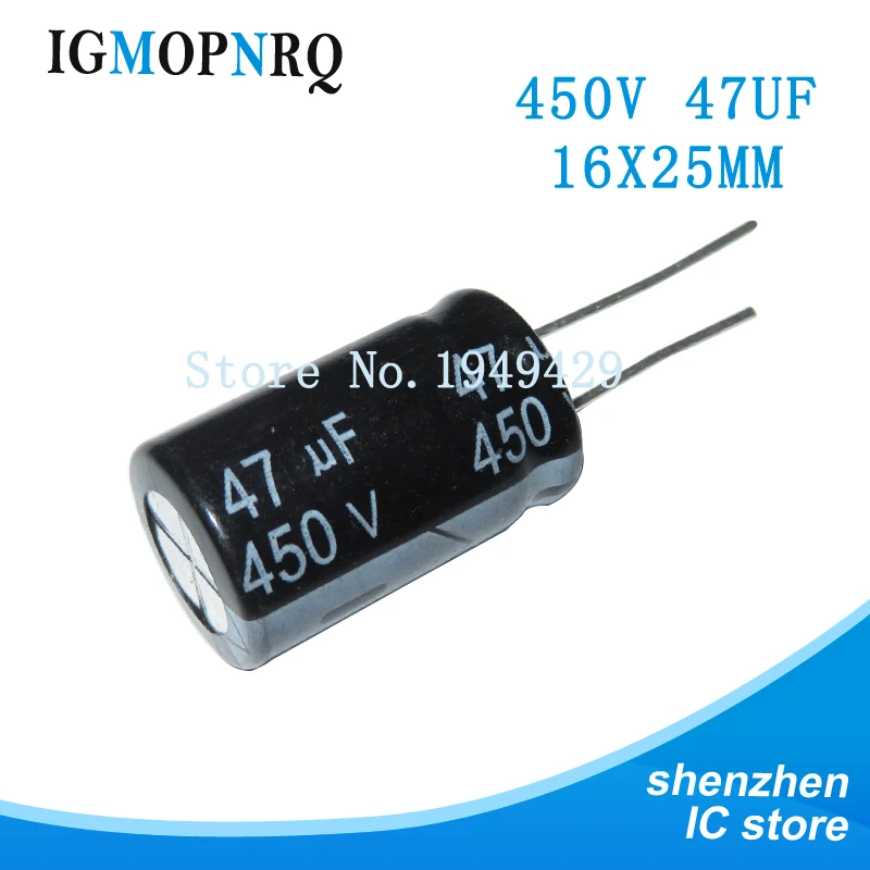 5 шт. 450V47UF 16*25 мм 47 мкФ 450V новый алюминиевый электролитический конденсатор |