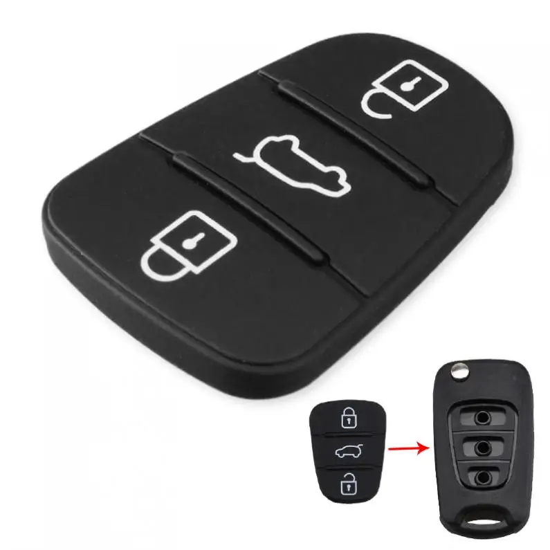 3 кнопки резиновая накладка вставка замена для hyundai Solaris Accent Tucson l10 l20 l30 Kia Rio Ceed флип