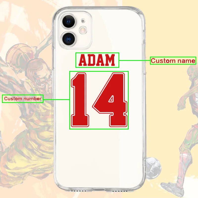 

Personalised Black TPU Phone Case Custom Name Number Phone Cover For iPhone SE2020 6 S Plus 7 8 X XS Max XR 11 12 Pro Max mini