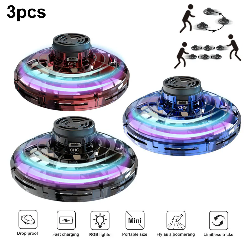 Фиджет Спиннер на палец мини летающий гироскоп для игр открытом воздухе НЛО Дрон