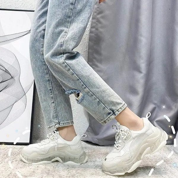 

Brand New Female Casual Sports Fashion Women Shoes Solid Lace Up High Heel Vulcanized Shoes Women Vulcanized Shoes