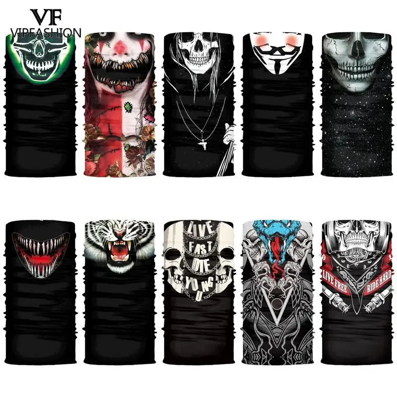 Модный клоун Джокер 3D забавное лицо Призрак печать шеи шарф волшебный лыжи