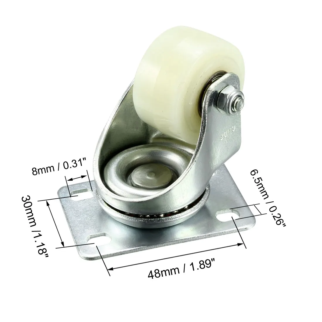 

uxcell Swivel Caster Wheels 1.6 Inch / 40.5mm Wheel Top Plate Caster , 2pcs