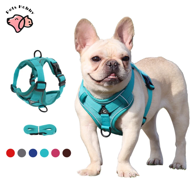 

Комплект из шлейки и поводка для собак, регулируемый светоотражающий жилет для домашних животных, поводок для выгула щенка, дышащий жилет д...