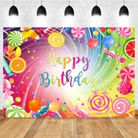 mocsicka childrens birthday party photography background candy donut decoration props happy birthday photo backdrop banner