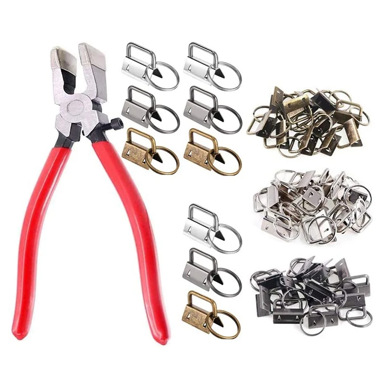 

45 Sets 1inch 25mm 3 Colors Key Fob Hardware Perfect with 1Pcs Key Fob Pliers for Key Fob Wristlets Install