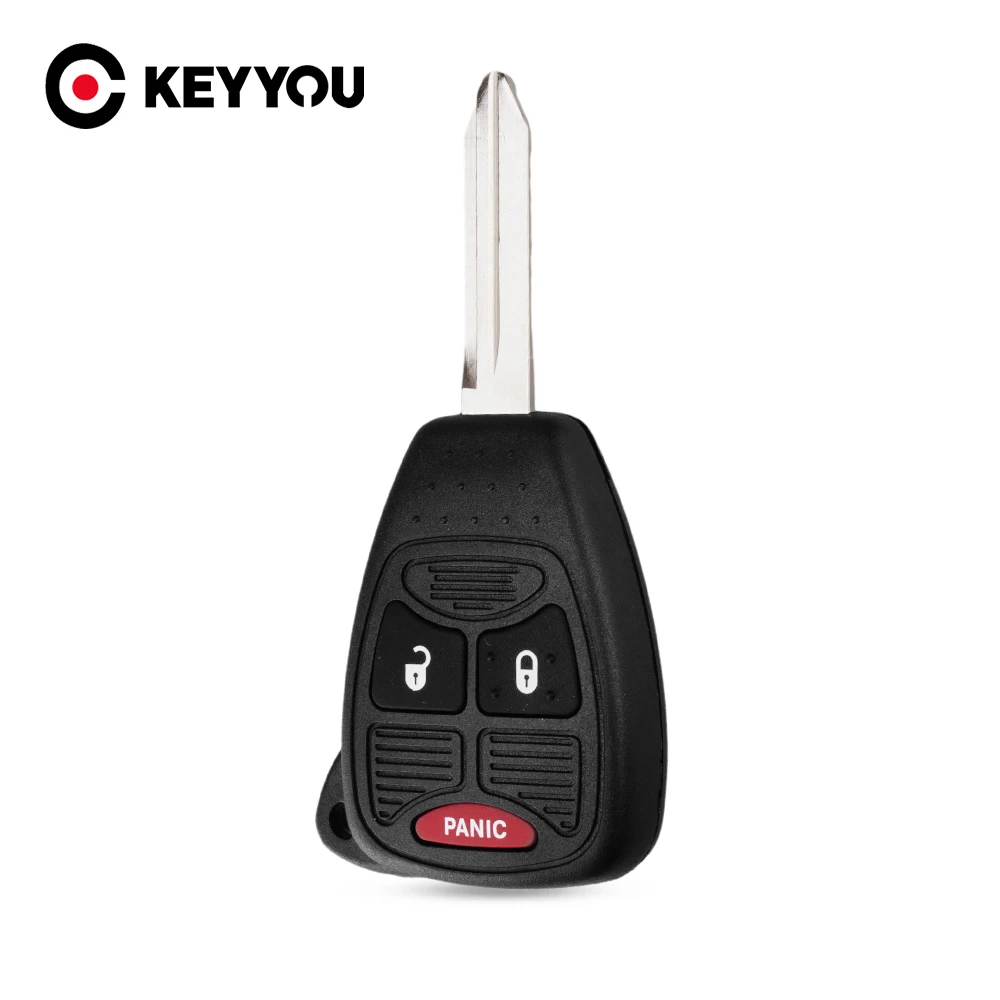 

KEYYOU 2+1 Button Remote Combo Key case for Chrysler Dodge Jeep 3 Button New
