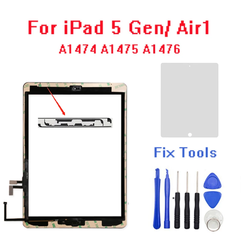 666для iPad Air1 сенсорный сменный экран для 5 A1474 A1475 A1476 дигитайзер и клей + домашний