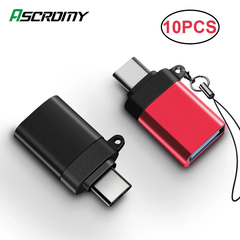 10 шт. usb type C OTG адаптер для Xiaomi mi Note 9 8 Red huawei P30 Pro samsung S10 S9 S8 Oneplus 7 One Plus 7T 6 USBC