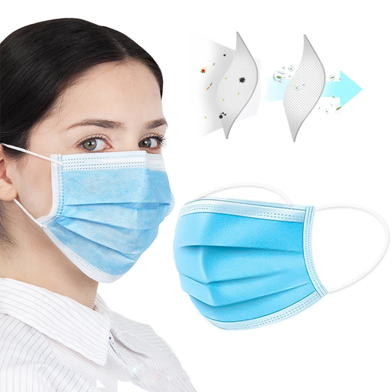 50PCS Anti-dust Face Mouth Mask Anti PM 2.5 Health Elastic Disposable Protection Dustproof 3 Layers for Adults | Бытовая техника
