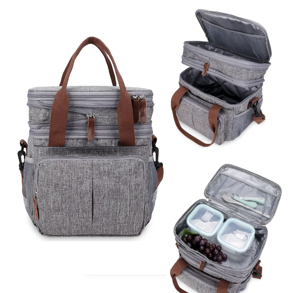 

Portable Thermal Cooler Bag Picnic Food Beverage Drink Fresh Keeping Organizer Shoulder Bag Bento Carrier for Picnic Camping