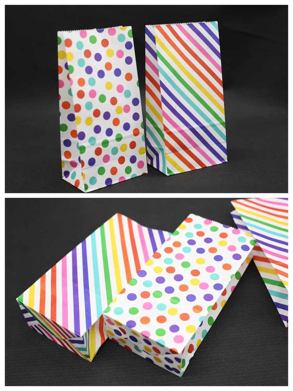 Цветной пакет из крафт-бумаги в горошек сумочки для вечеринок пакеты конфет