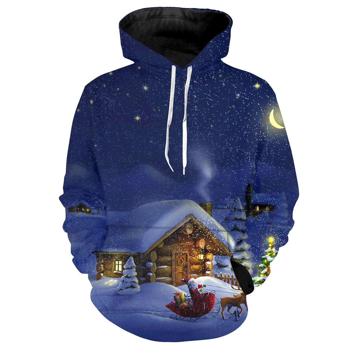

Cloudstyle Christmas Hoodie Men's 3D Printing Hooded Sweatshirt Fall Winter Fashion Snowman Pullover Clothing