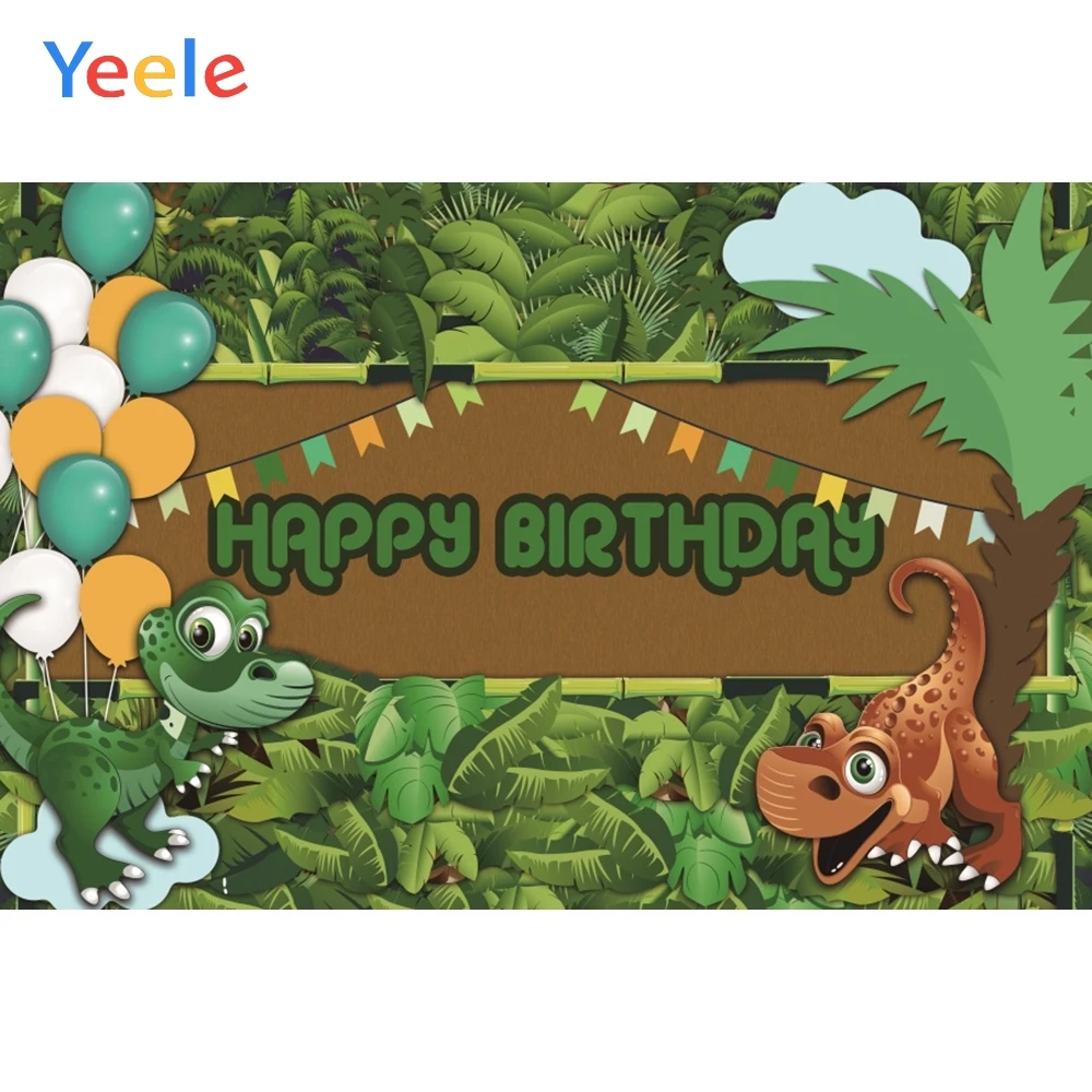 

Tropical Jungle Dinosaur Party Photophone Baby Child Birthday Photography Backdrop Customized Photo Backgrounds For Photo Studio