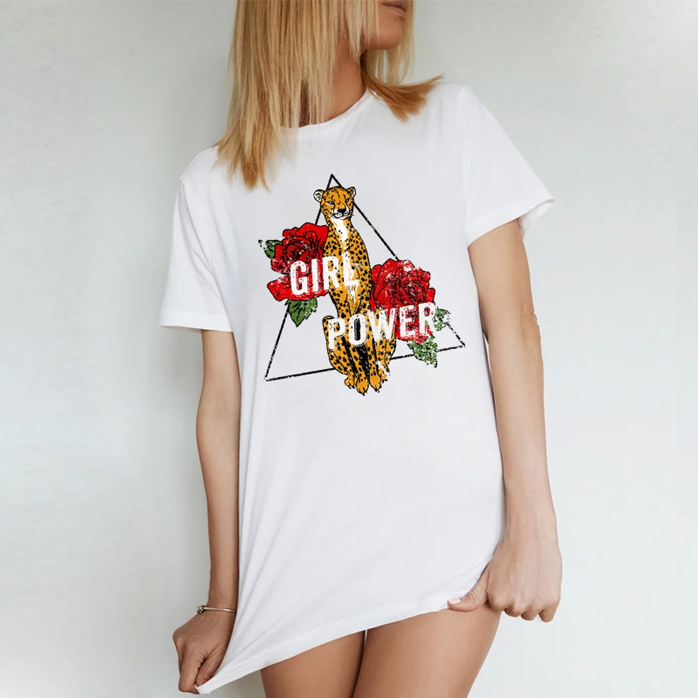 Футболка BLINGPAW Power Girl женская одежда с принтом букв летняя хлопковая Повседневная